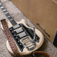 Ikat Nubuck Leather Guitar Strap