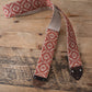 Tomato Nubuck Leather Guitar Strap