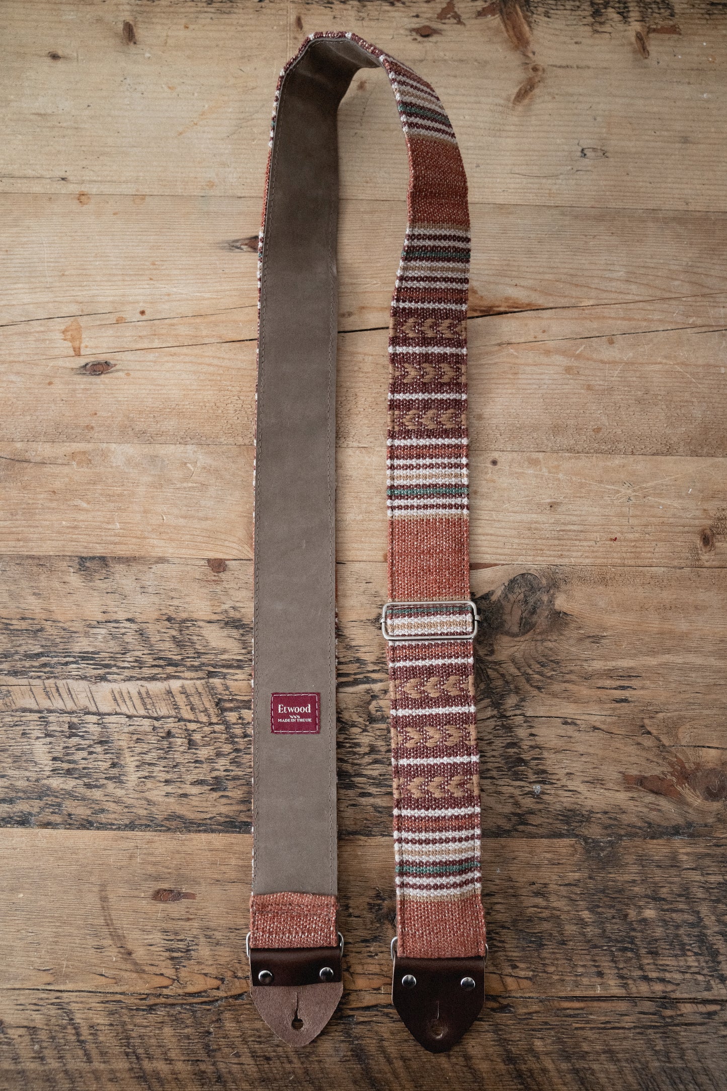 Rust Nubuck Leather Guitar Strap