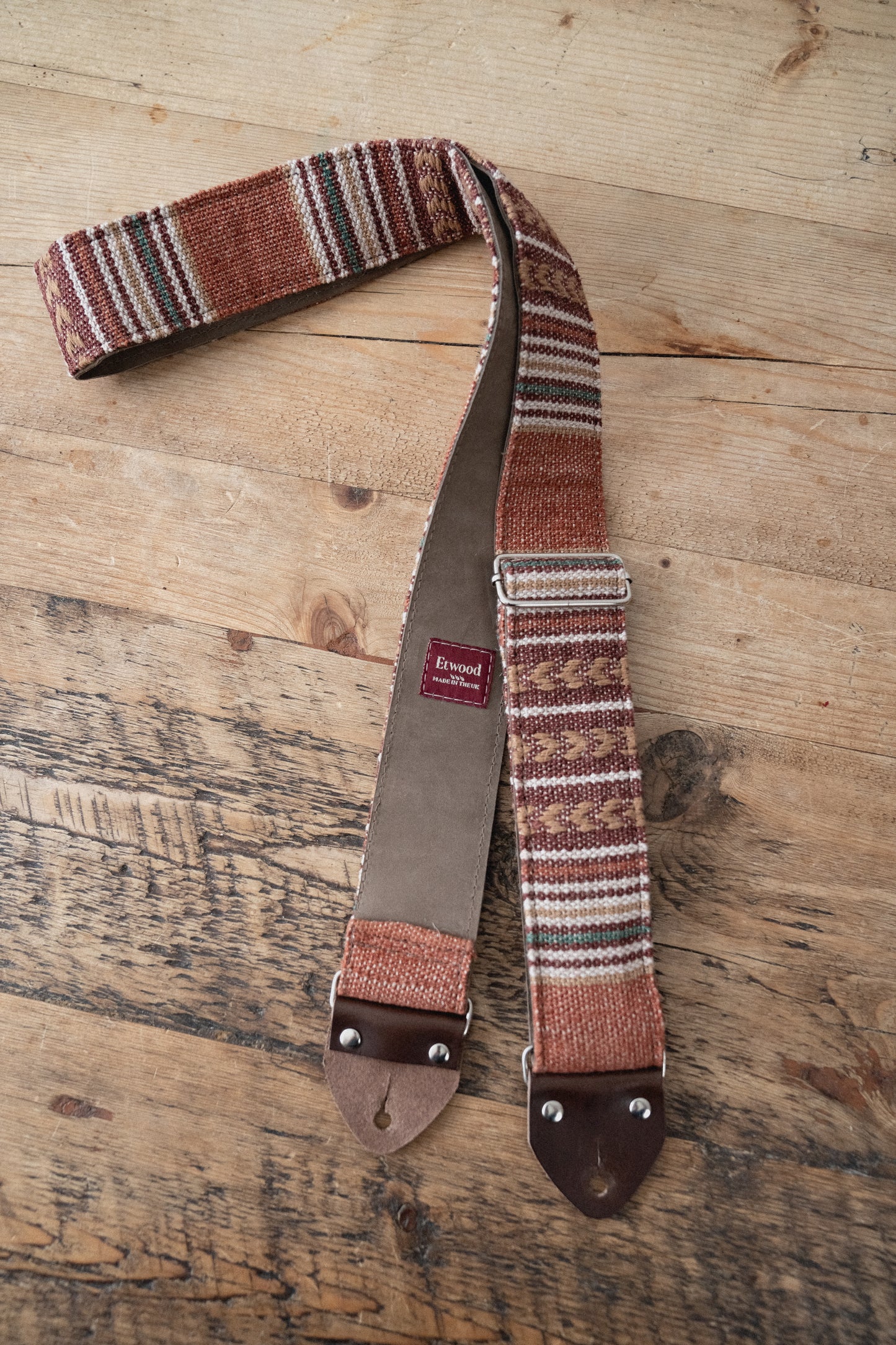 Rust Nubuck Leather Guitar Strap