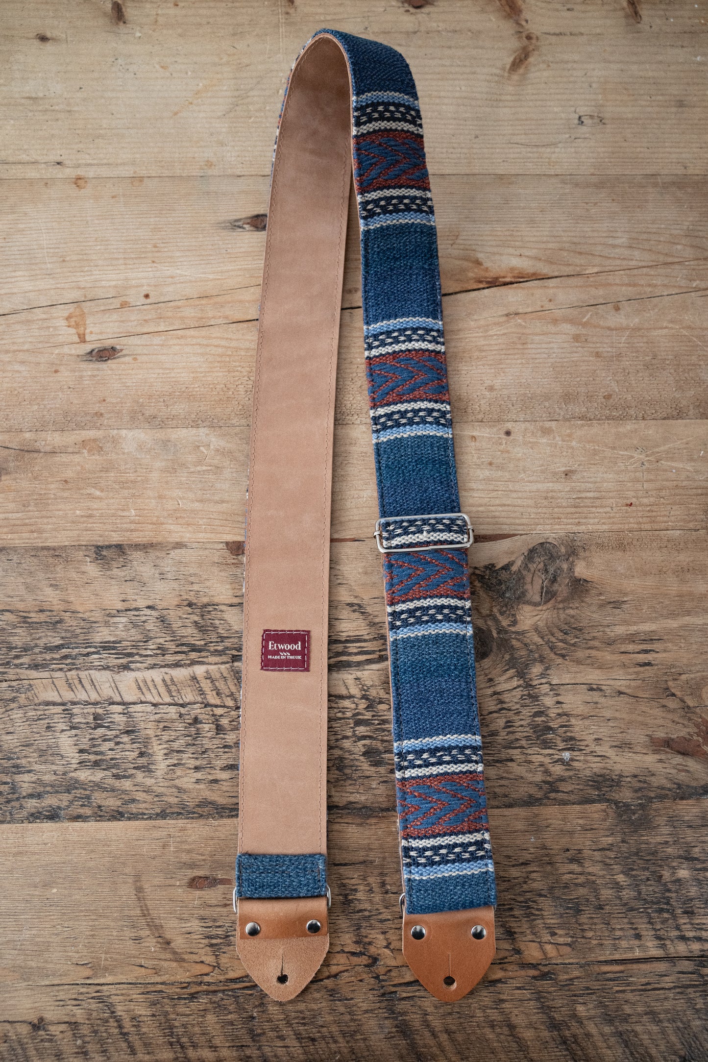 Ink Nubuck Leather Guitar Strap