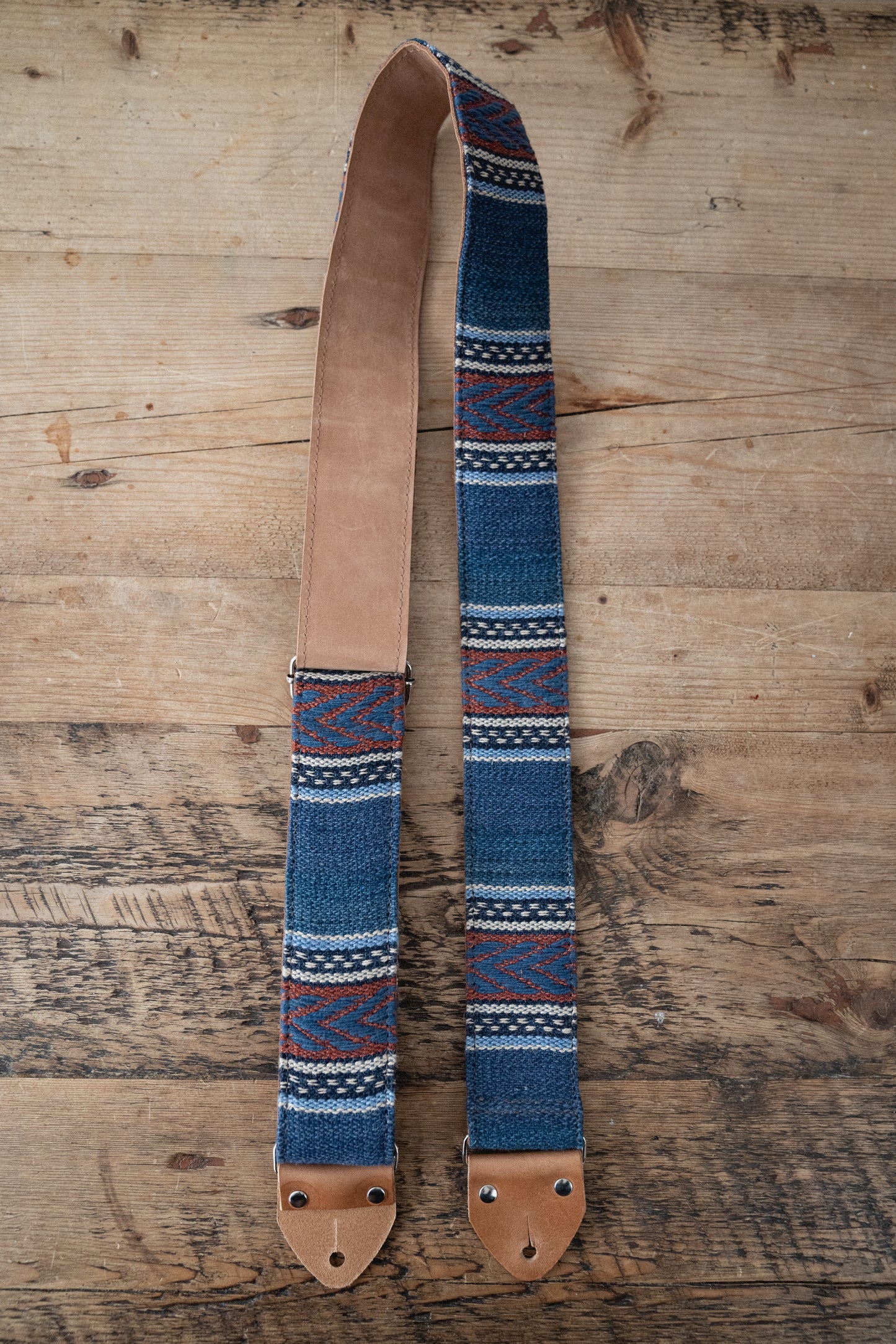 Ink Nubuck Leather Guitar Strap