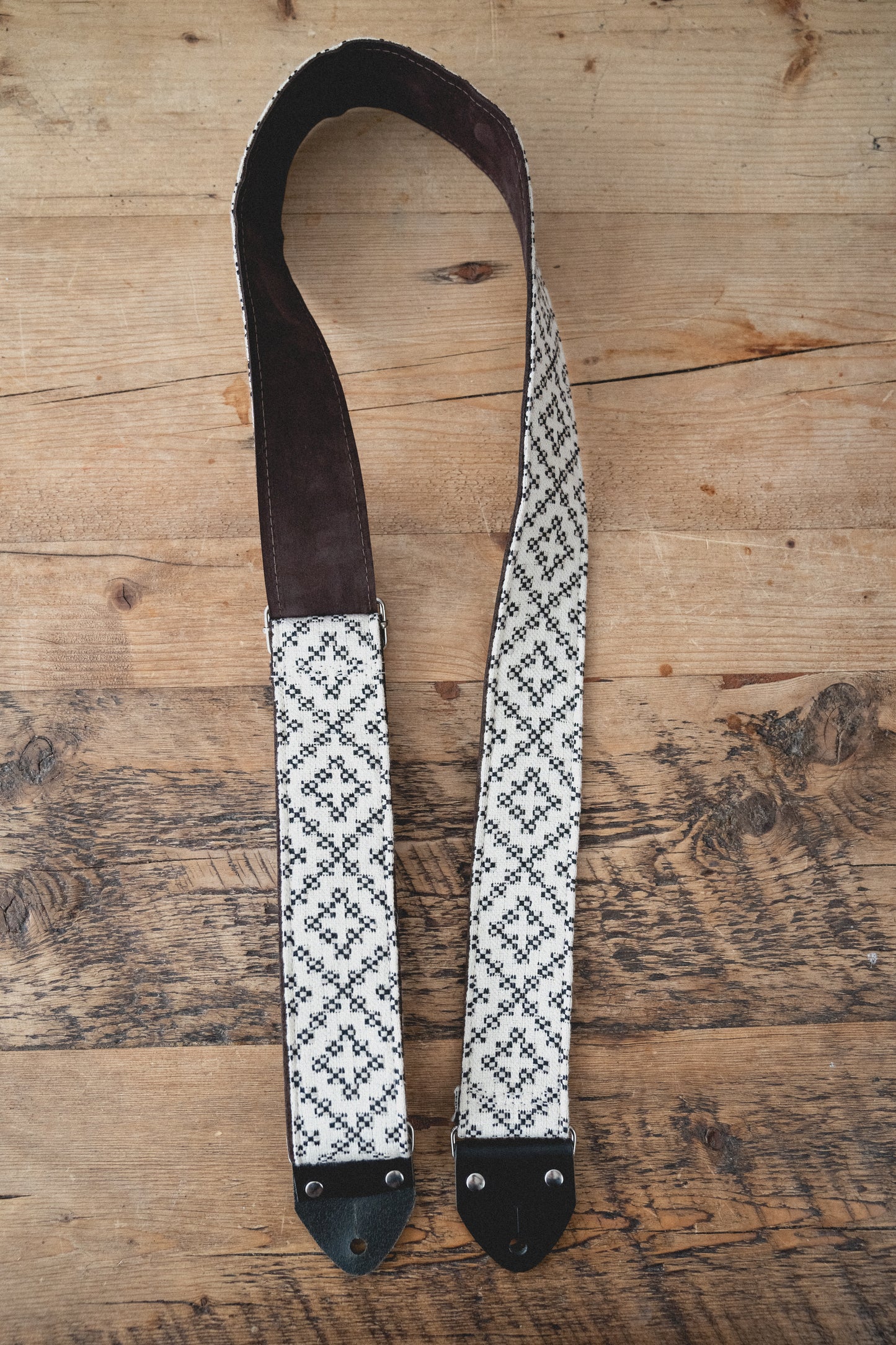 Monochrome Nubuck Leather Guitar Strap