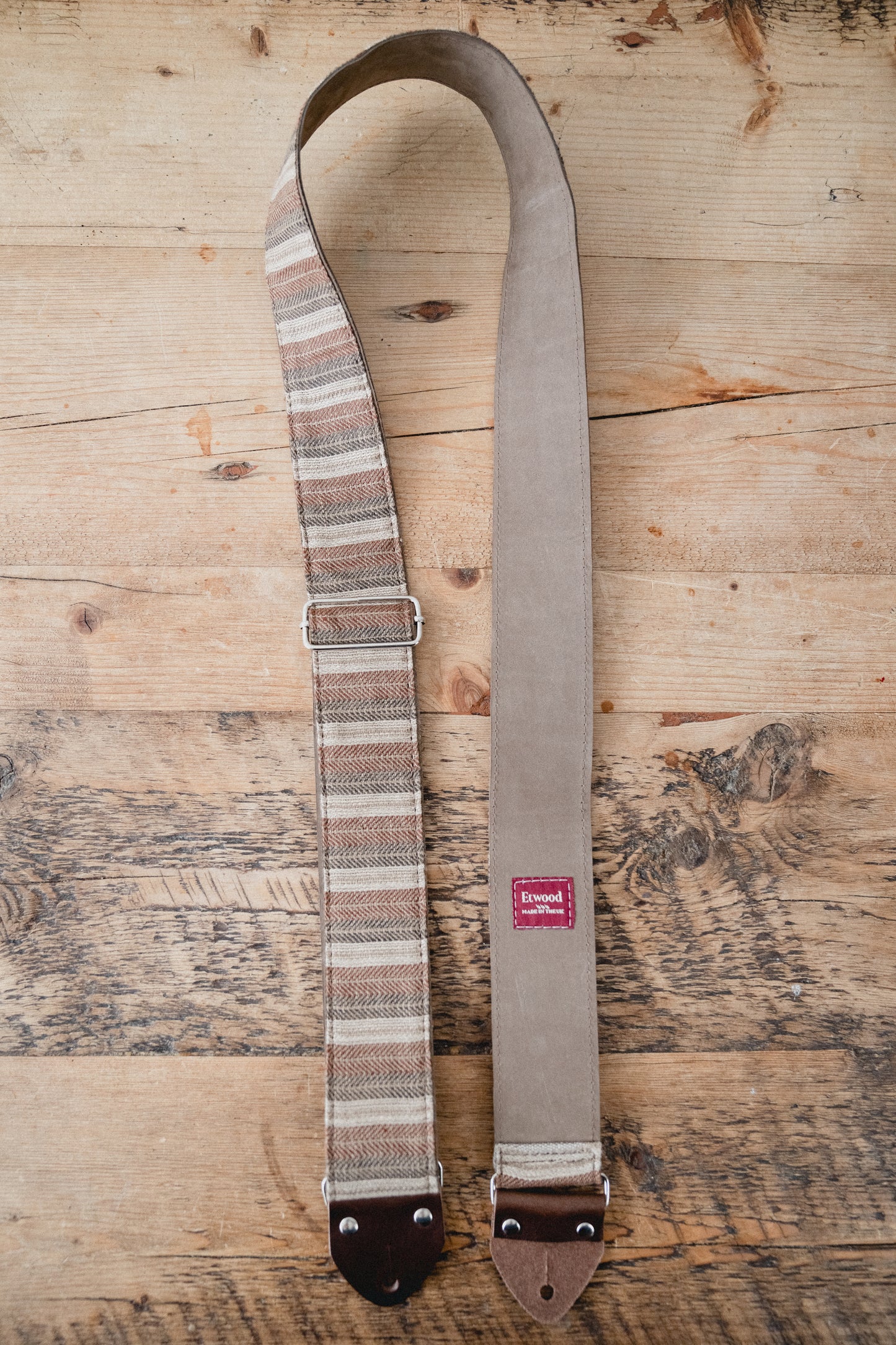 Herringbone Nubuck Leather Guitar Strap