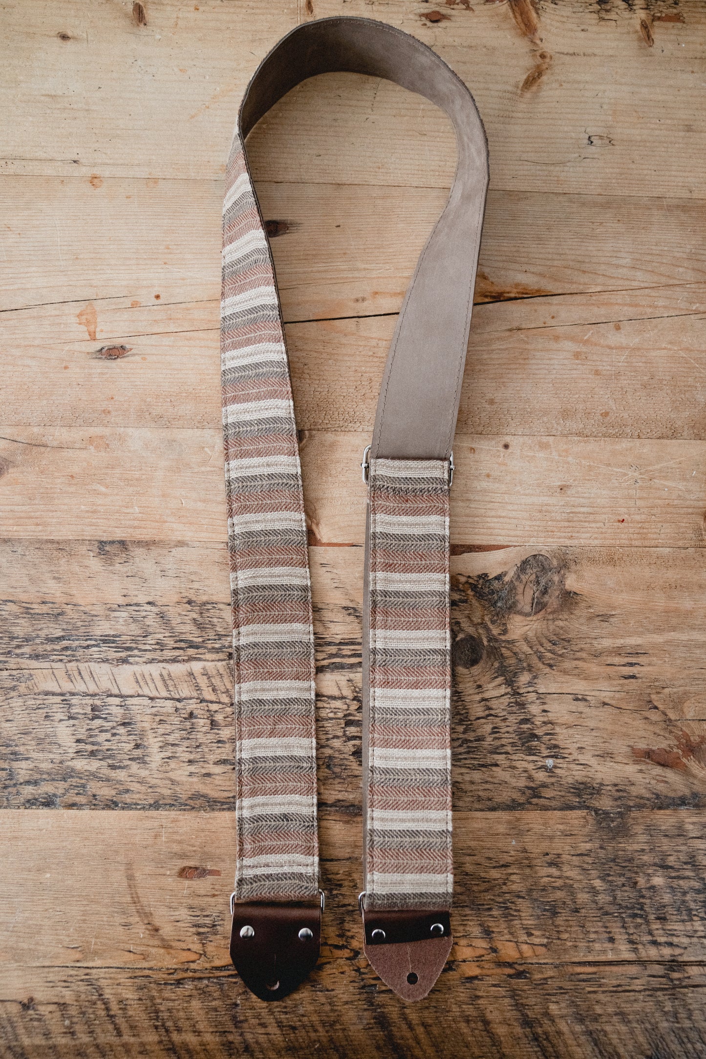 Herringbone Nubuck Leather Guitar Strap