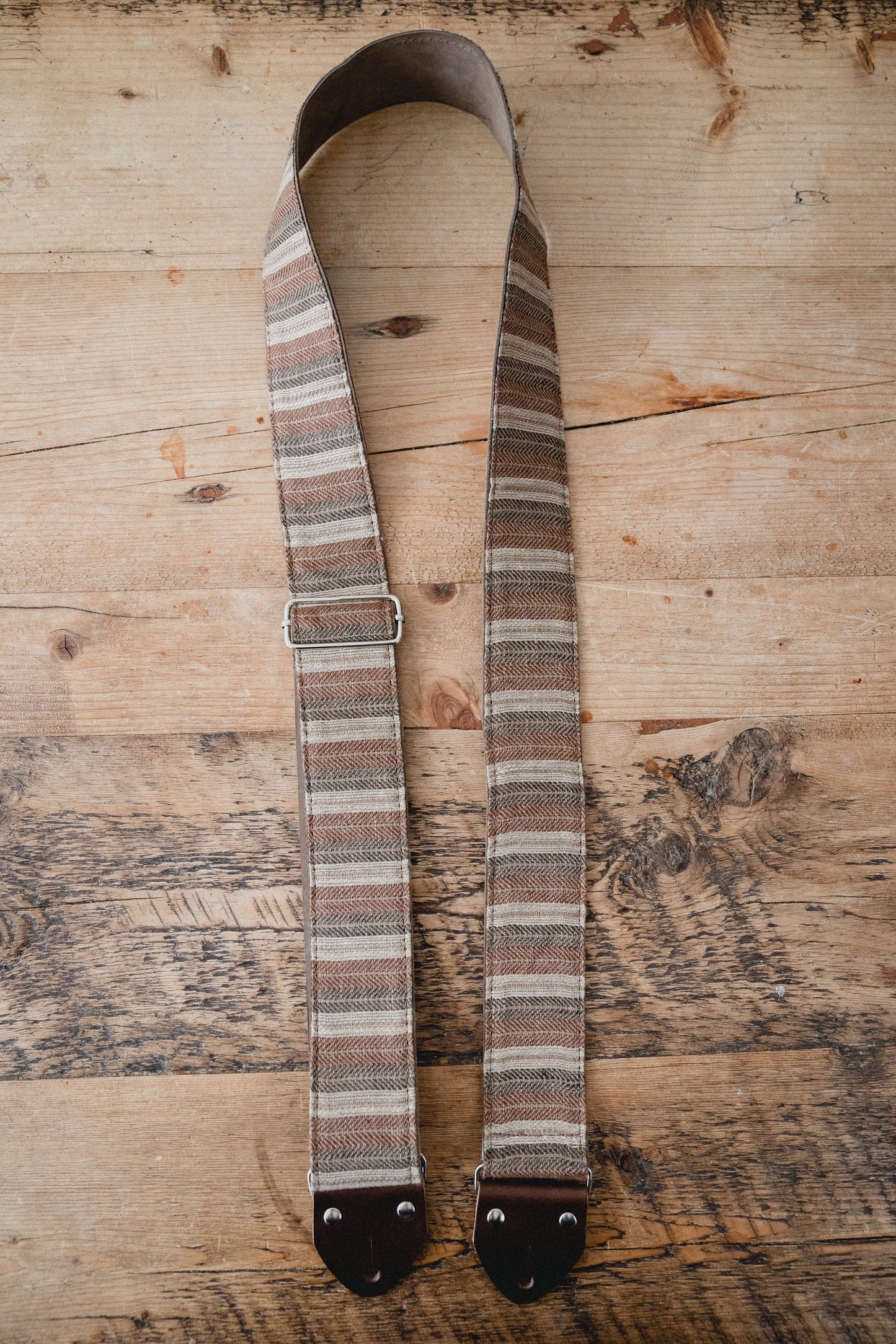 Herringbone Nubuck Leather Guitar Strap