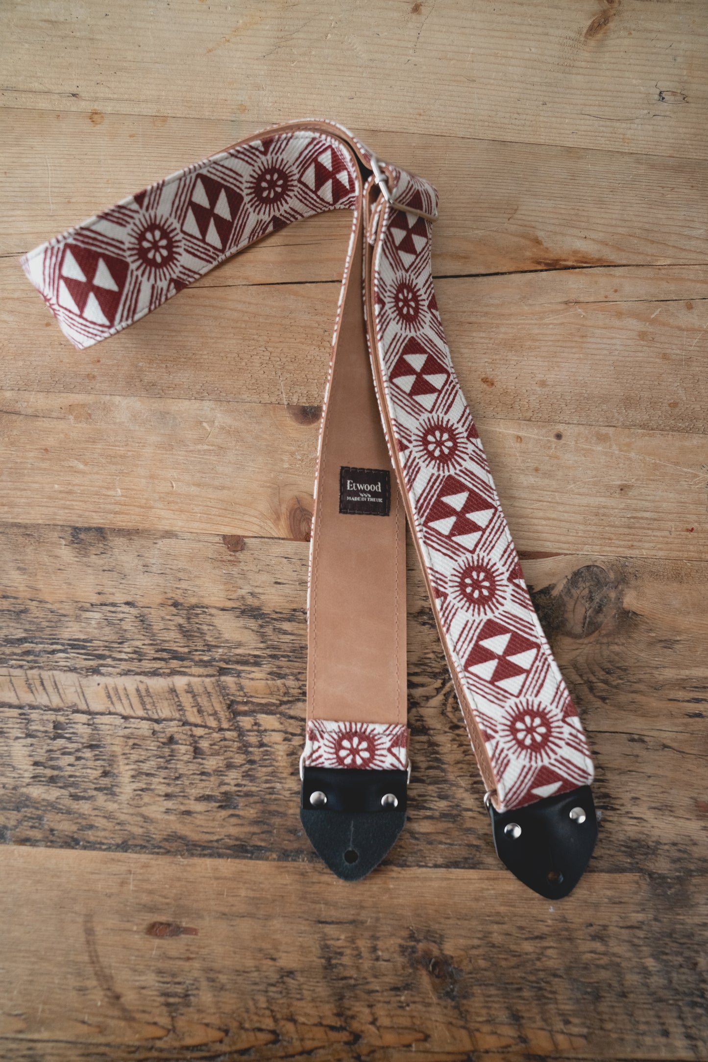 Aztec Thistle Nubuck Leather Guitar Strap