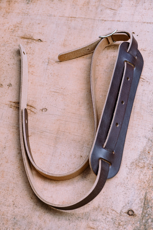 Brown British Leather Guitar Strap 3/4"