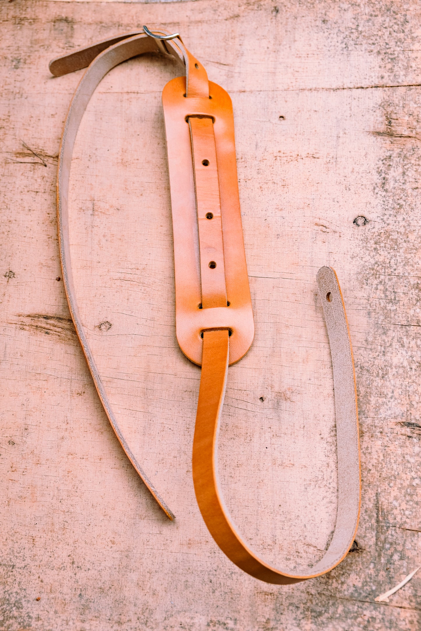 Tan British Leather Guitar Strap 3/4"