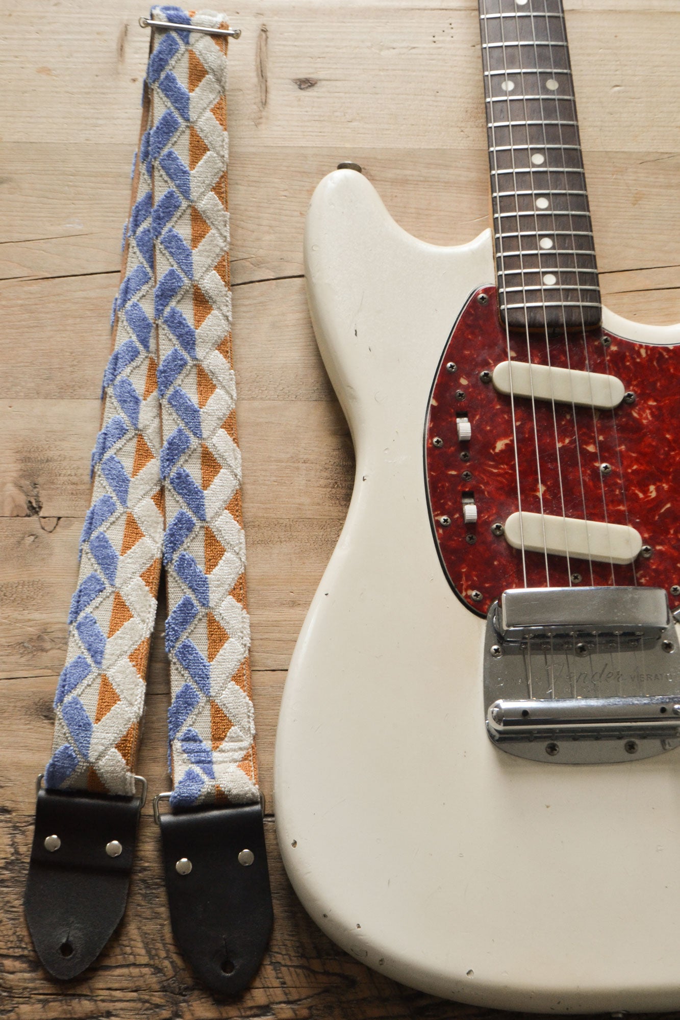 blue guitar strap by Etwood Studios