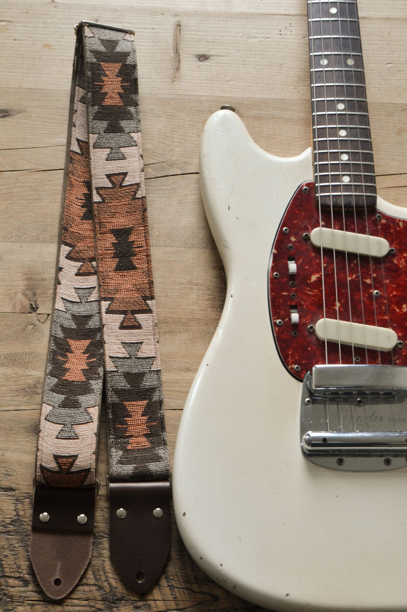 vintage orange guitar strap