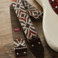 red guitar strap, handmade by Etwood Studios