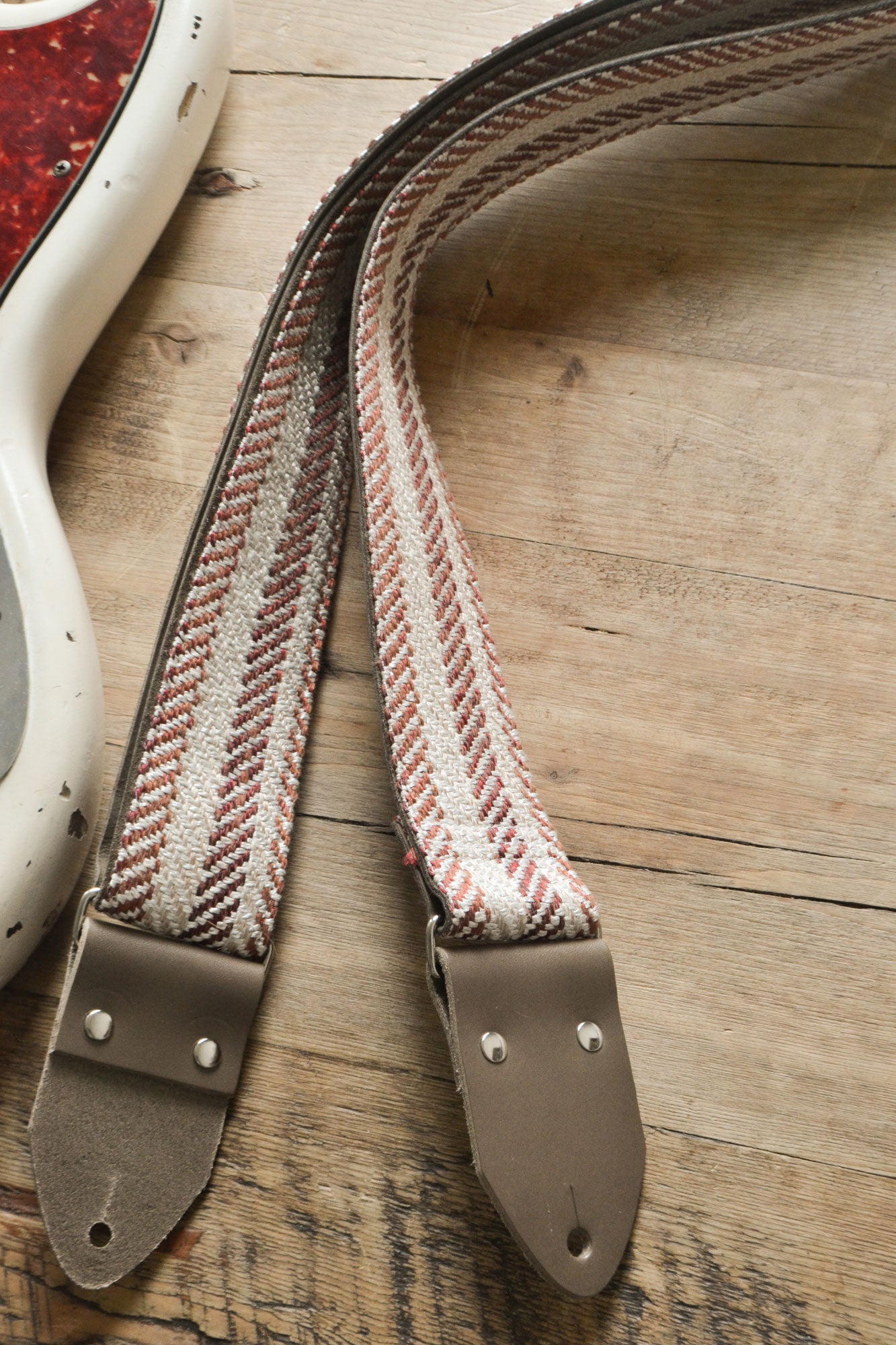 red guitar strap vintage